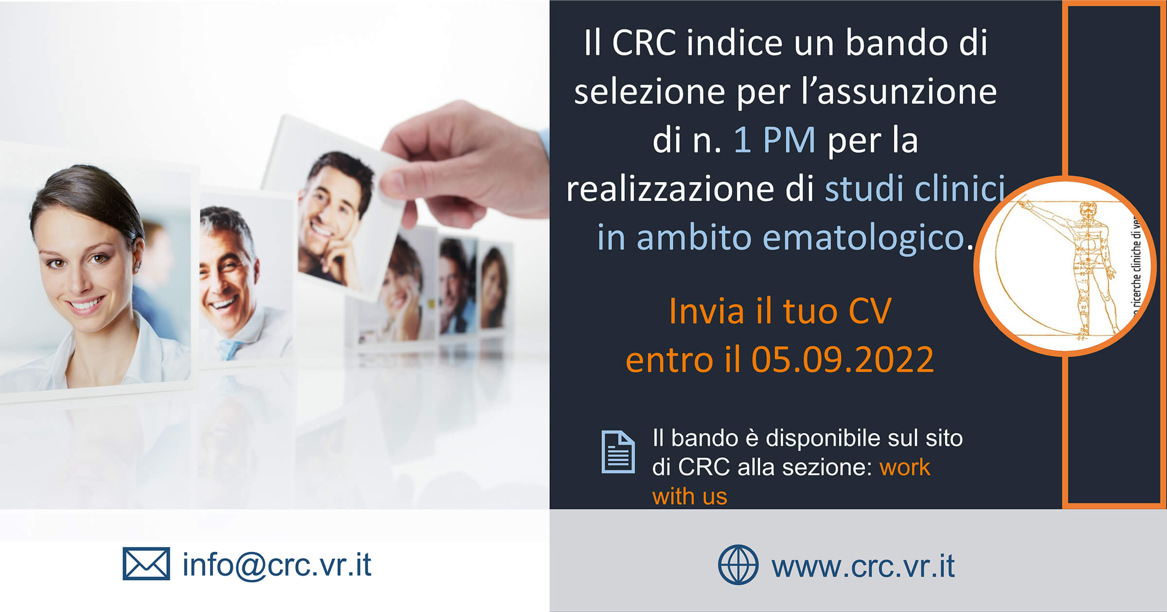 Bando e domanda assunzione per 1 PM per studi ematologici. Clicca per maggiori informazioni