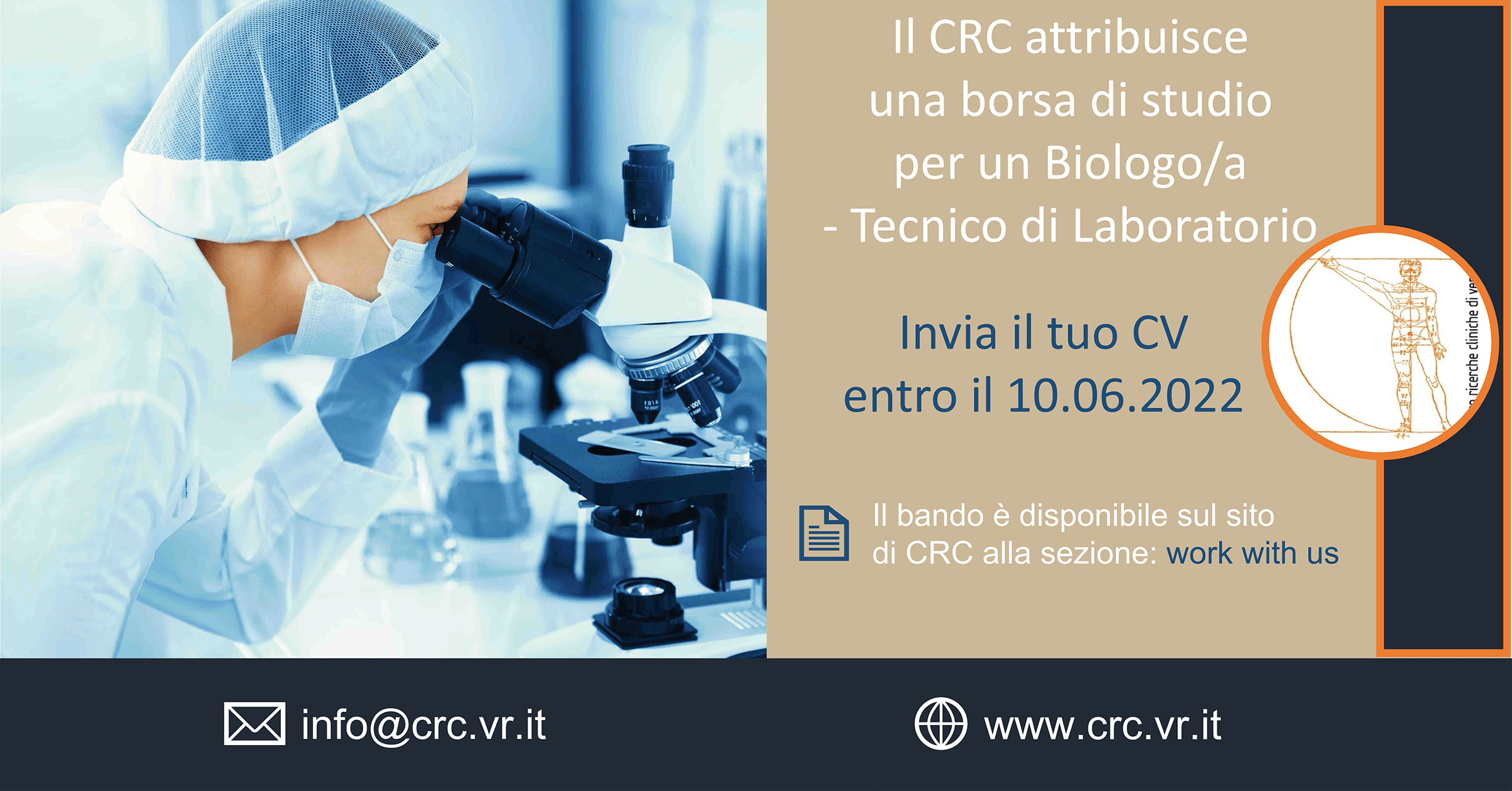 Bando e domanda assunzione per 1 Biologo/a. Clicca per maggiori informazioni