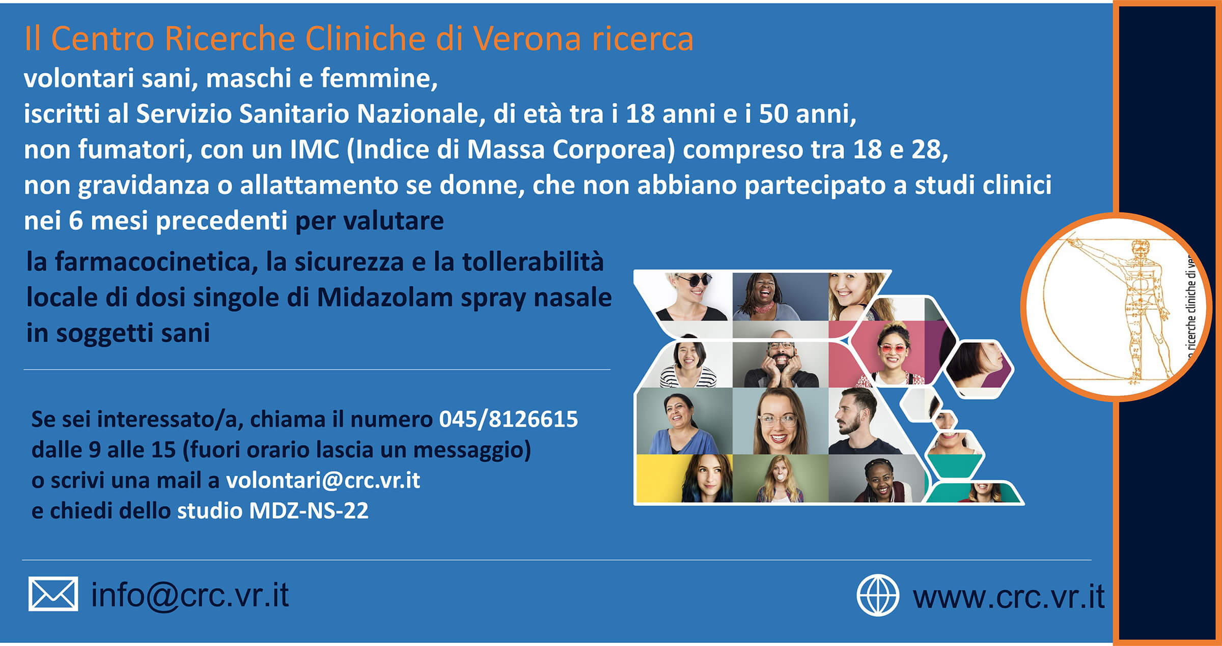 ricerca volontari sani per arruolamento studio clinico