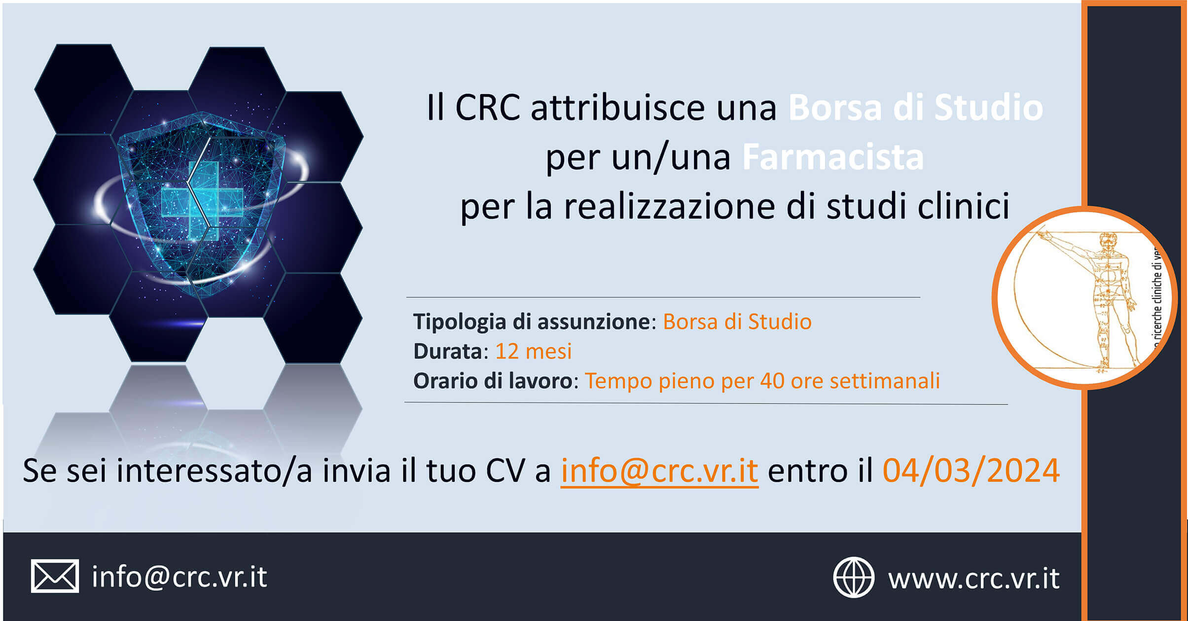 BANDO per Borsa di studio N. 1 Farmacista per la realizzazione di studi clinici