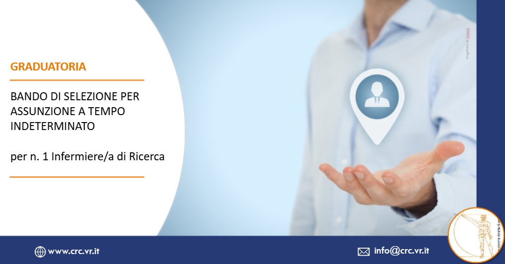 Pubblicata la graduatoria del Bando di selezione per assunzione di n.1 Infermiera/e di Ricerca a tempo indeterminato